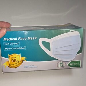 Winner Medical Face Mask Soft Earloop 50 Pcs Blue ASTM F2100-19 Level 1